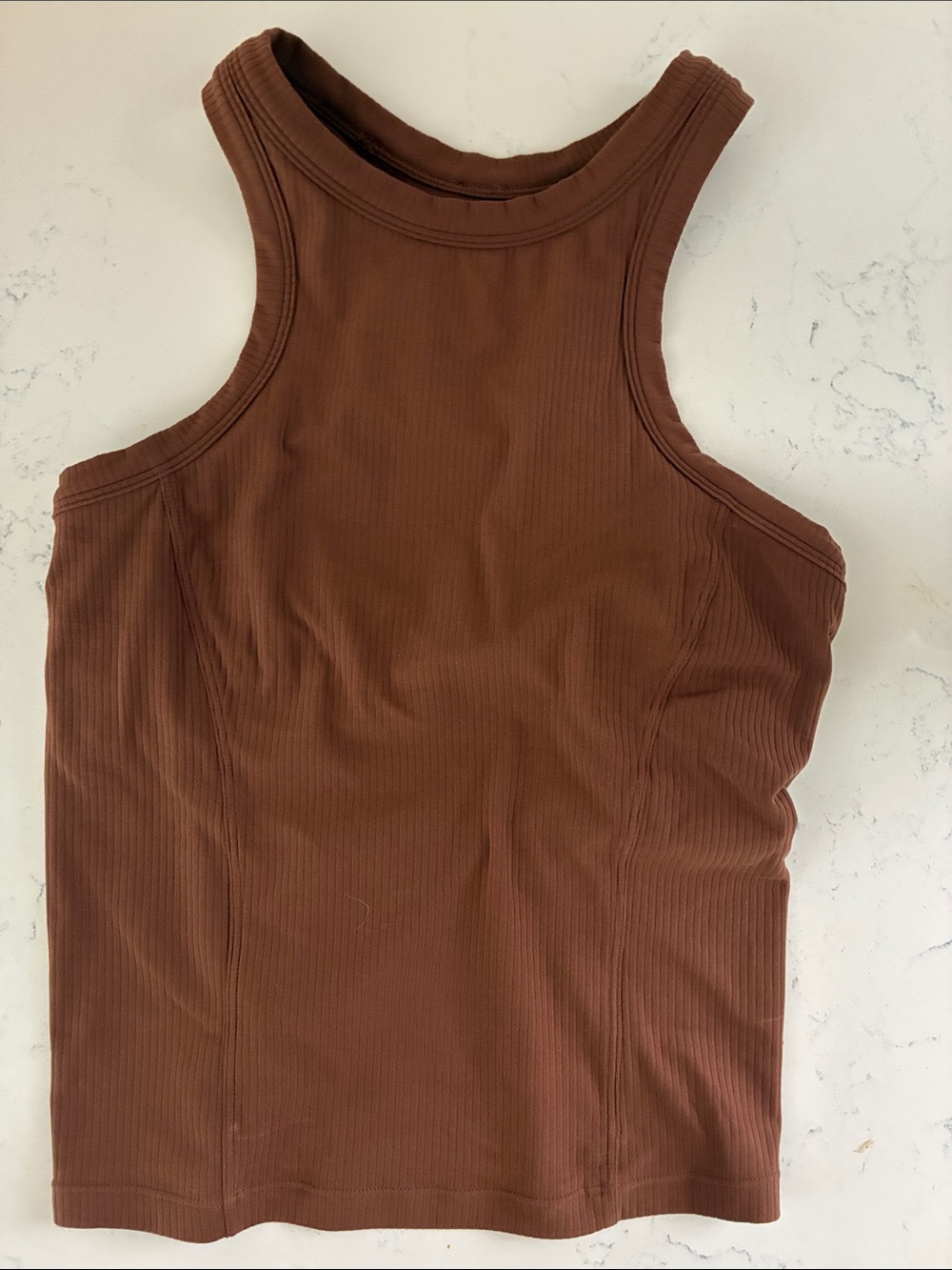 lululemon athletica Chocolate Brown Ribbed High-Neck Tank